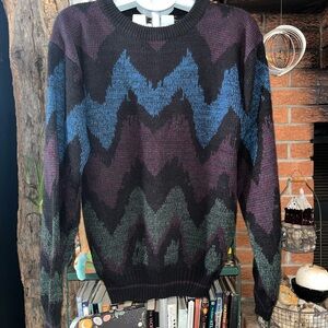 Men's Multicolor Patterned Crewneck Sweater